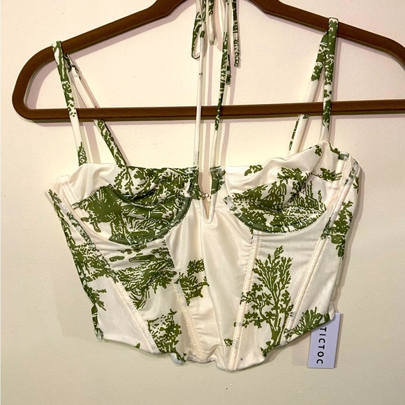 Green TICTOC Bustier TOP - Picture 2 of 6